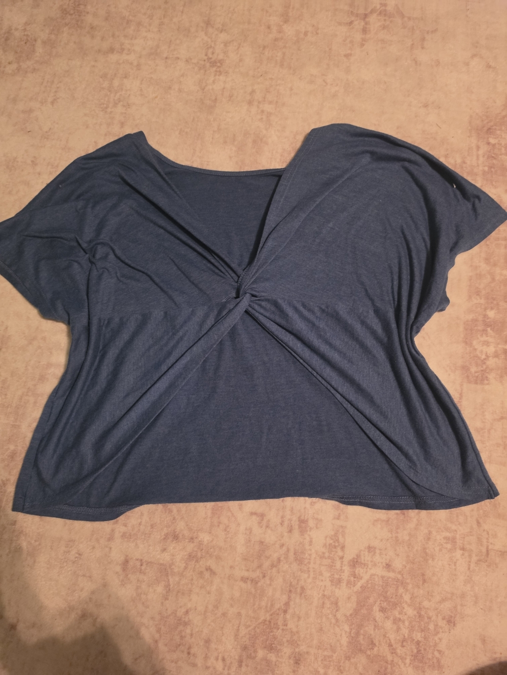 Twist-back Top in Navy Blue